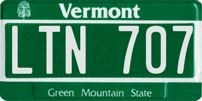 VT license plate LTN707