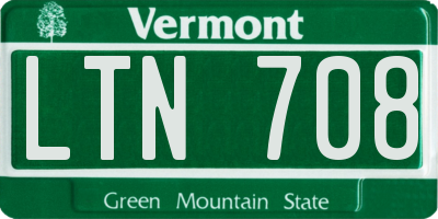 VT license plate LTN708