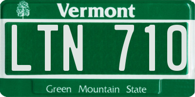 VT license plate LTN710