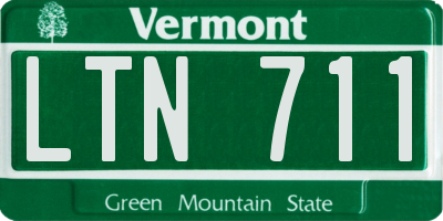 VT license plate LTN711