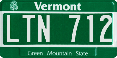 VT license plate LTN712