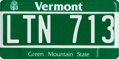 VT license plate LTN713