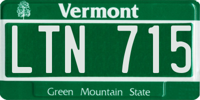 VT license plate LTN715