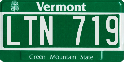 VT license plate LTN719