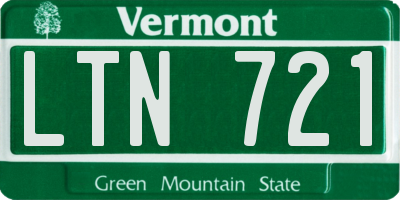 VT license plate LTN721