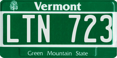 VT license plate LTN723