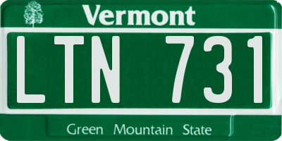 VT license plate LTN731
