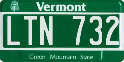 VT license plate LTN732