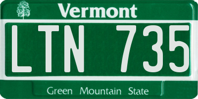 VT license plate LTN735