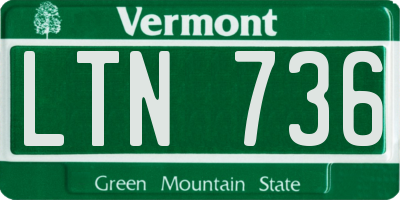 VT license plate LTN736
