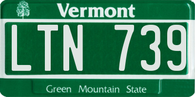 VT license plate LTN739