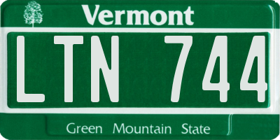 VT license plate LTN744