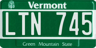 VT license plate LTN745