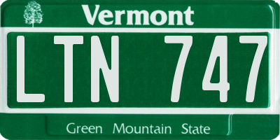 VT license plate LTN747