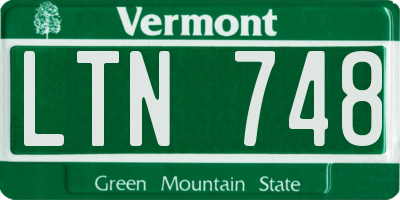 VT license plate LTN748