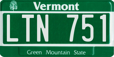 VT license plate LTN751