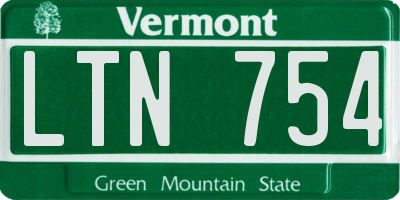 VT license plate LTN754