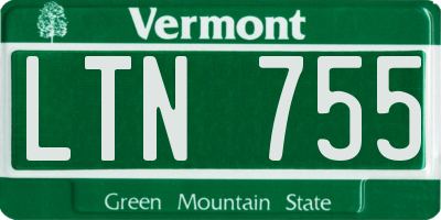 VT license plate LTN755