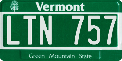 VT license plate LTN757