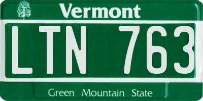 VT license plate LTN763