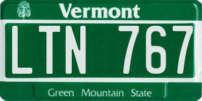 VT license plate LTN767