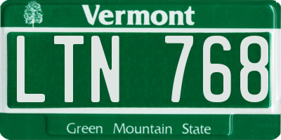 VT license plate LTN768