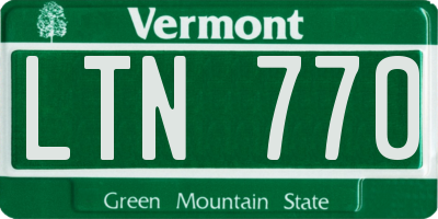 VT license plate LTN770
