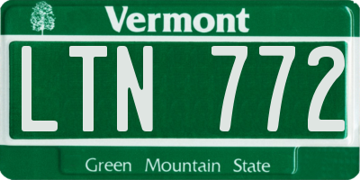 VT license plate LTN772