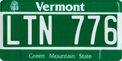 VT license plate LTN776