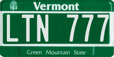 VT license plate LTN777
