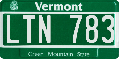 VT license plate LTN783