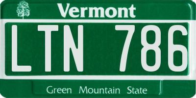 VT license plate LTN786