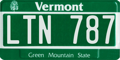 VT license plate LTN787