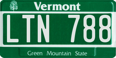 VT license plate LTN788