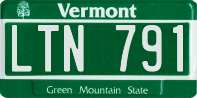 VT license plate LTN791