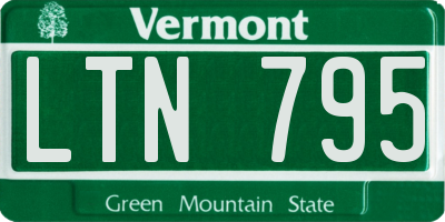 VT license plate LTN795