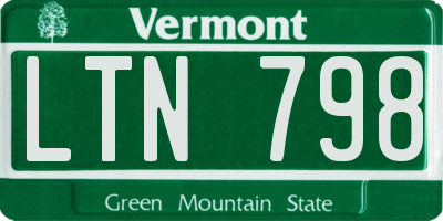 VT license plate LTN798