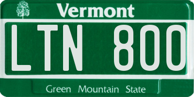 VT license plate LTN800