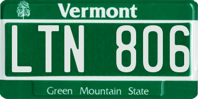 VT license plate LTN806