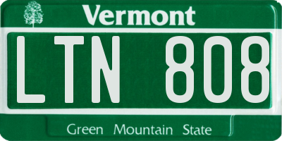 VT license plate LTN808