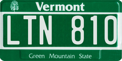 VT license plate LTN810