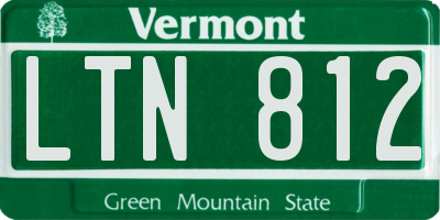VT license plate LTN812