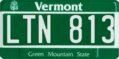 VT license plate LTN813