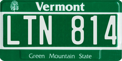 VT license plate LTN814