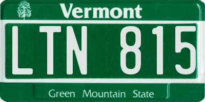 VT license plate LTN815