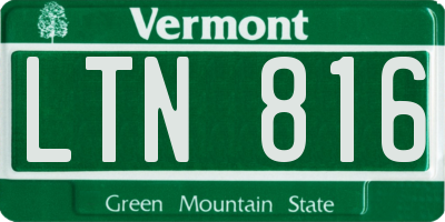 VT license plate LTN816