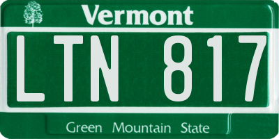 VT license plate LTN817