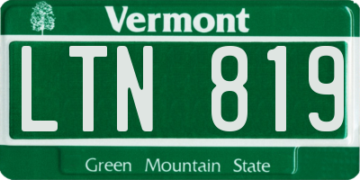 VT license plate LTN819
