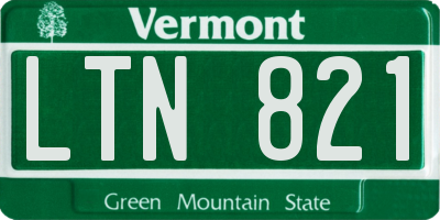 VT license plate LTN821