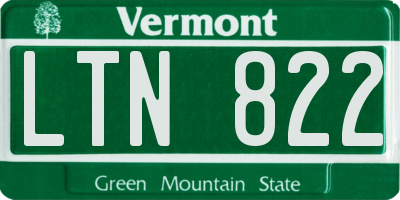 VT license plate LTN822
